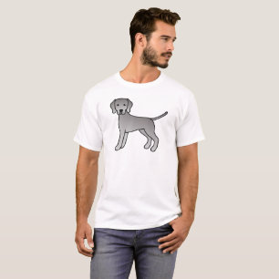 Weimaraner Hund Söt Tecknad Illustration T Shirt