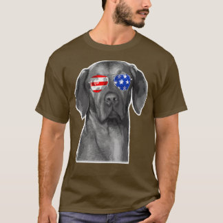 Weimaraner Hund Sunglasses Flagga T Shirt