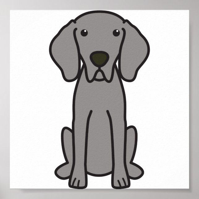 Weimaraner Hund Tecknad Poster (Framsidan)