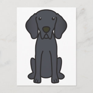 Weimaraner Hund Tecknad Vykort
