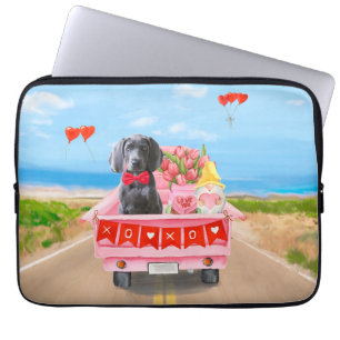 Weimaraner Hund Valentine Day Lastbil Hearts Laptop Fodral