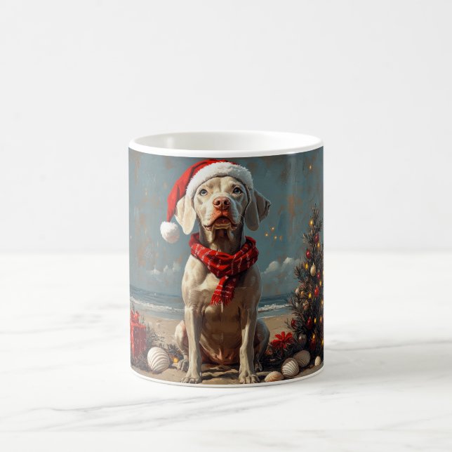 Weimaraner Hund Vintage Beach Kaffemugg (Center)