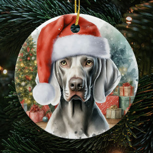 Weimaraner Hund Watercolor jul Julgransprydnad Keramik