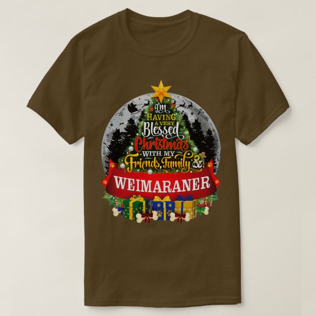 Weimaraner Hundälskares jul Spruce Träd Gift T Shirt (Design framsida)