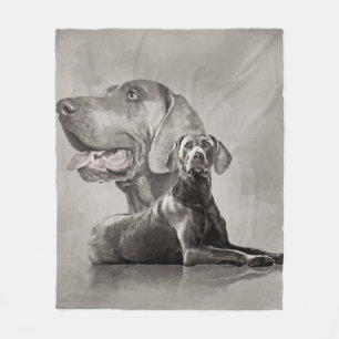 Weimaraner Hundar Collage #2 Fleecefilt