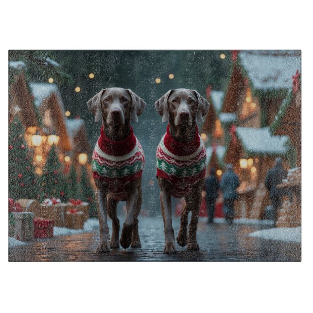 Weimaraner Hundar Jul Snö Semester (Framsidan)