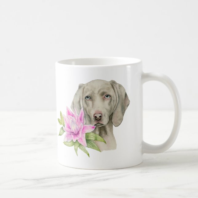 Weimaraner hundkonst kaffemugg (Höger)
