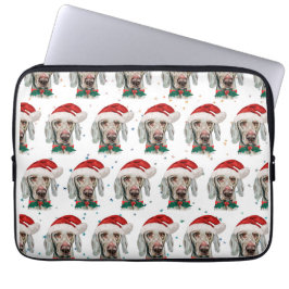 Weimaraner Hundras Christmas Stjärnor Laptop Fodral