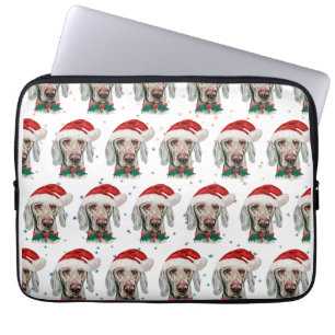 Weimaraner Hundras Christmas Stjärnor Laptop Fodral