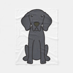 Weimaraner hundtecknad fleecefilt