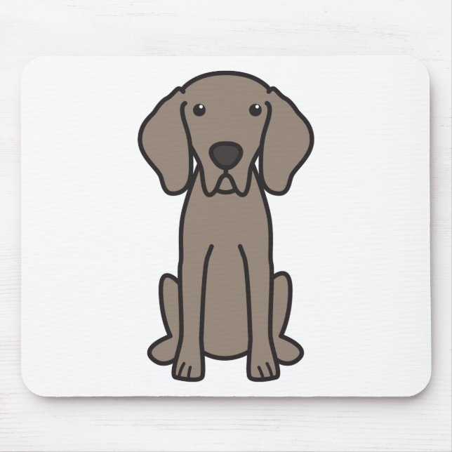 Weimaraner hundtecknad musmatta (Framsidan)