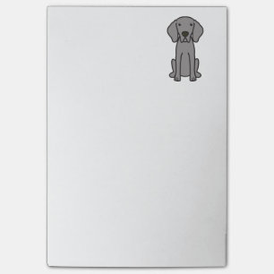 Weimaraner hundtecknad post-it block