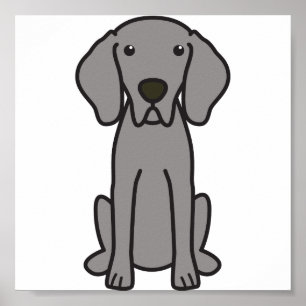 Weimaraner hundtecknad poster