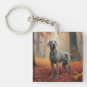 Weimaraner i höstlöv Fall Inspire