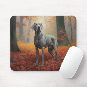 Weimaraner i höstlöv Fall Inspire Musmatta