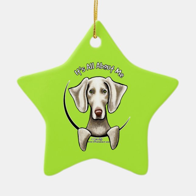 Weimaraner IAAM Julgransprydnad Keramik (Framsidan)