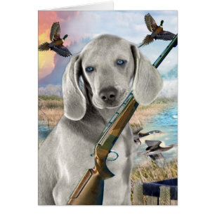 Weimaraner jakter hälsningskort