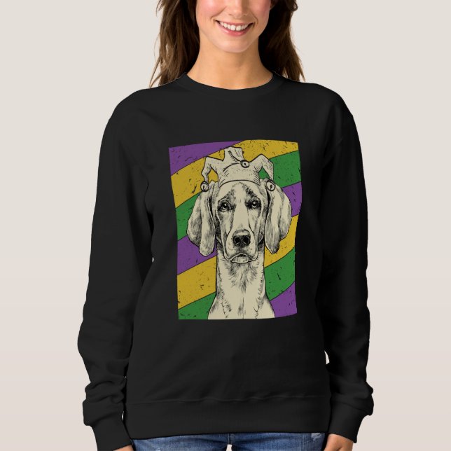 Weimaraner Jester Mardi Gras Dog Mom or Dad T Shirt (Framsida)