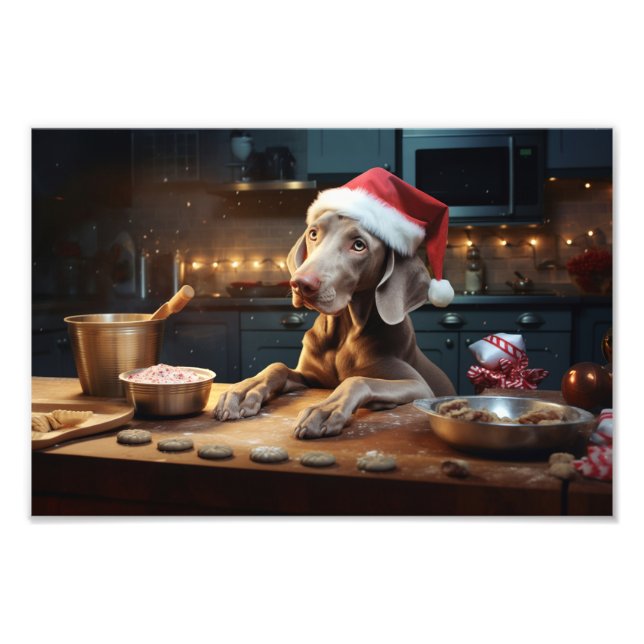 Weimaraner jul Cookies Festive Helgdag Fototryck (Framsidan)