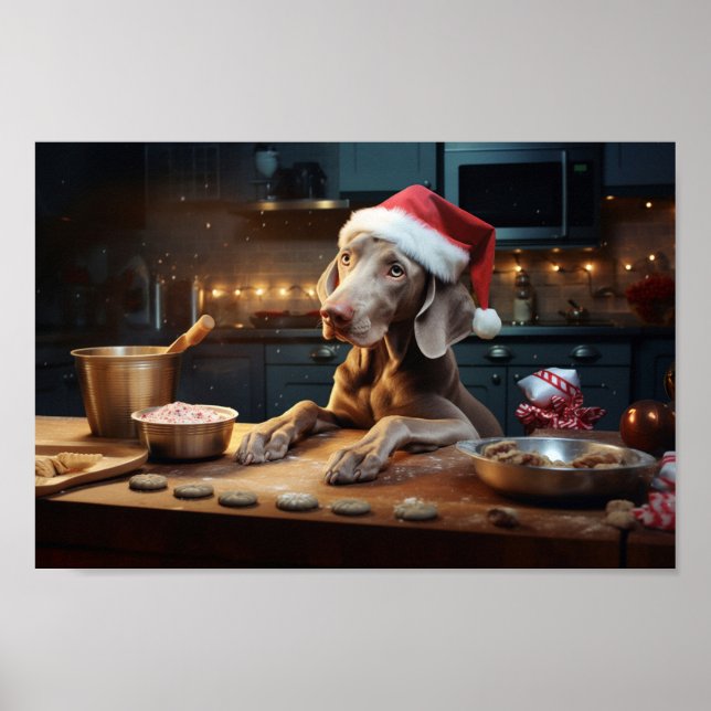 Weimaraner jul Cookies Festive Helgdag Poster (Framsidan)