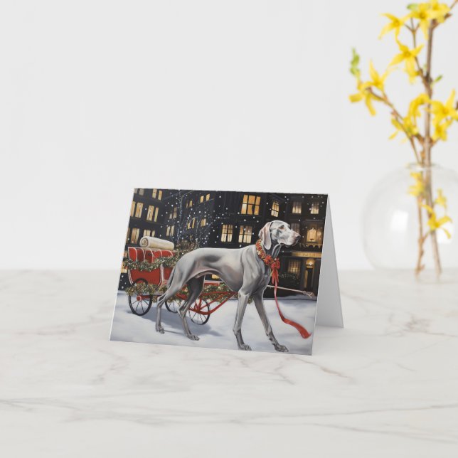 Weimaraner Jul Firande Säsong Kort (Gul blomma)