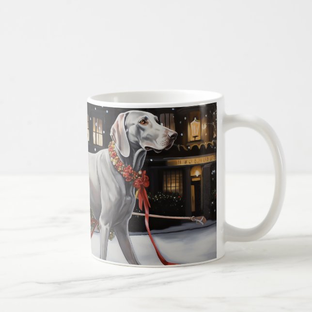 Weimaraner jul - helgsäsong kaffemugg (Höger)