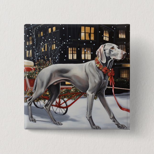 Weimaraner jul - helgsäsong knapp (Framsida)
