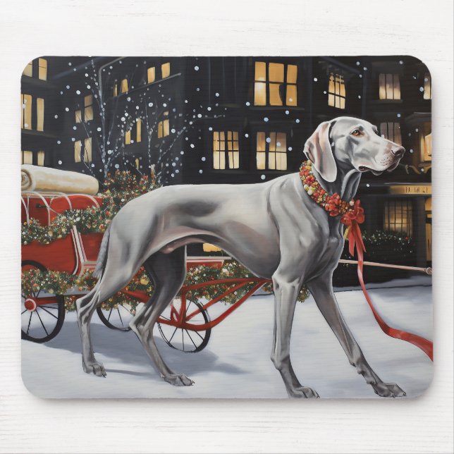 Weimaraner jul - helgsäsong musmatta (Framsidan)