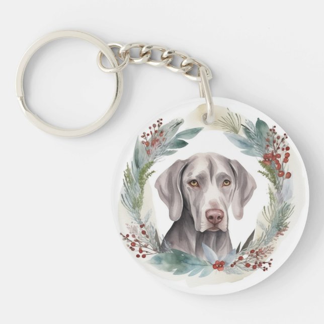 Weimaraner jul Utandning Festive Valp (Framsidan)