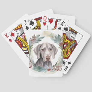 Weimaraner jul Utandning Festive Valp Casinokort