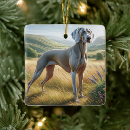 Weimaraner Julgransprydnad Keramik
