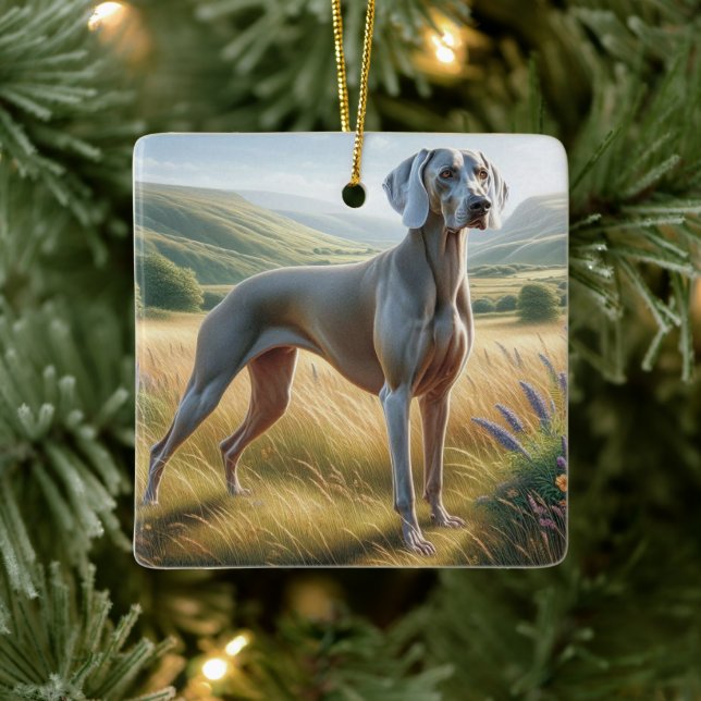 Weimaraner Julgransprydnad Keramik (Träd)