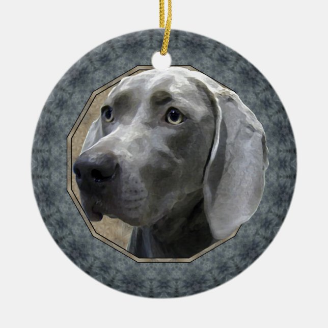 Weimaraner Julgransprydnad Keramik (Framsidan)