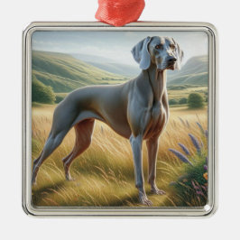 Weimaraner Julgransprydnad Metall