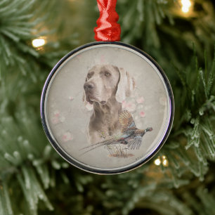 Weimaraner Julgransprydnad Metall