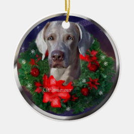 Weimaraner-julklappar Julgransprydnad Keramik