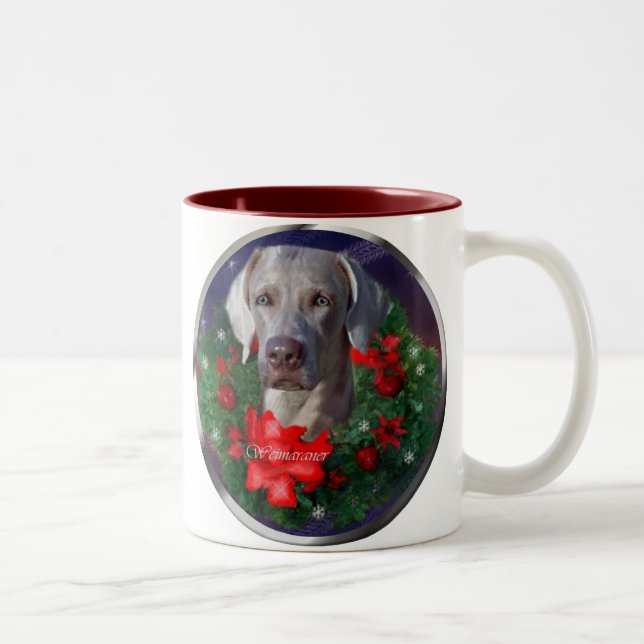 Weimaraner-julklappar Två-Tonad Mugg (Höger)