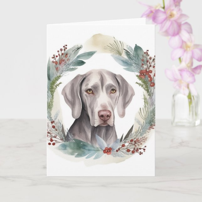 Weimaraner Julkrans Festiv Valp Kort (Orkide)
