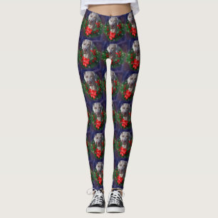 Weimaraner-julkrans leggings