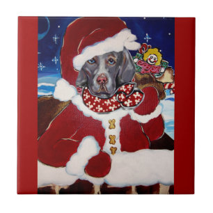 Weimaraner Jultomte Kakelplatta