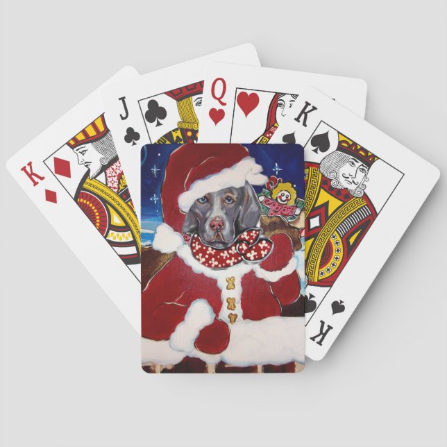 Weimaraner Jultomte Spel Kort (Baksidan)