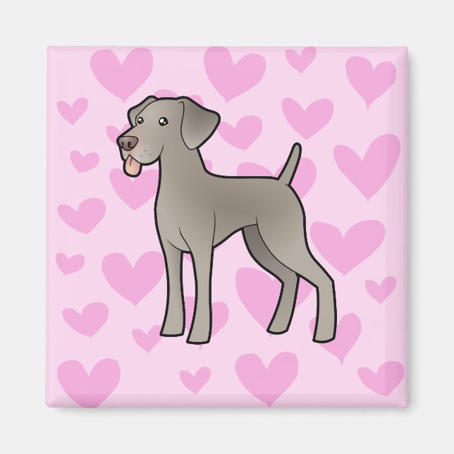 Weimaraner Kärlek Magnet (Framsidan)