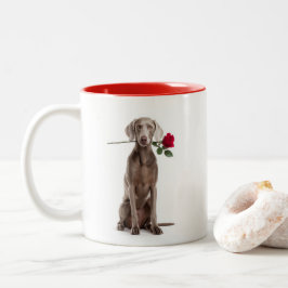 Weimaraner Kärlek Två-Tonad Mugg