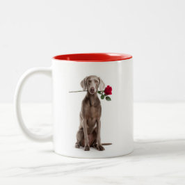 Weimaraner Kärlek Två-Tonad Mugg