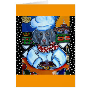Weimaraner Kock Hälsningskort
