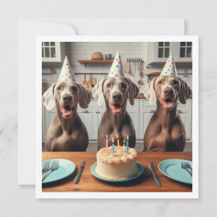 Weimaraner-kort, Weimaraner-födelsedag Inbjudningar