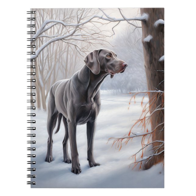 Weimaraner Låt det snöa jul Anteckningsbok (Framsidan)