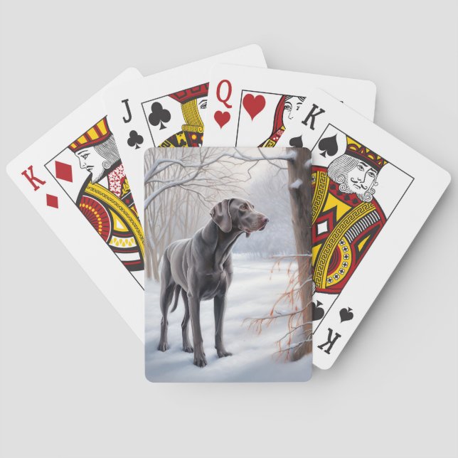 Weimaraner Låt det snöa jul Casinokort (Baksidan)