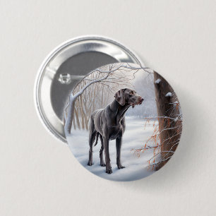 Weimaraner Låt det snöa jul Knapp