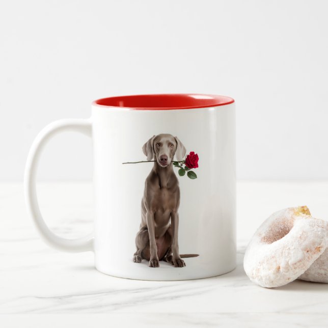 Weimaraner Love Två-Tonad Mugg (Med munk)